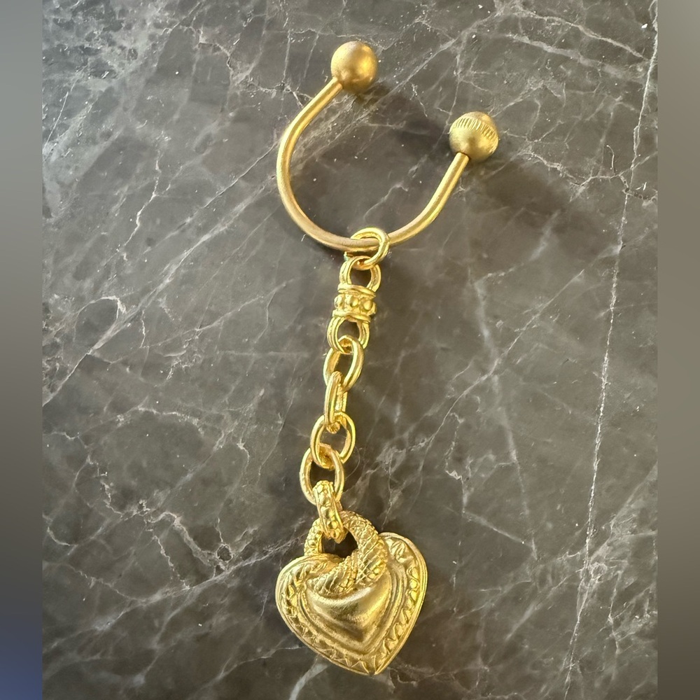 Gold heart Chain Link Keychain
